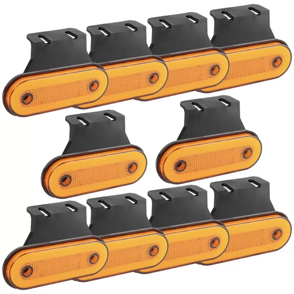 10x Orange Amber Seitenmarkierungsleuchten 20 Led Oval 12v 24v Neon Anhänger Lkw Lkw