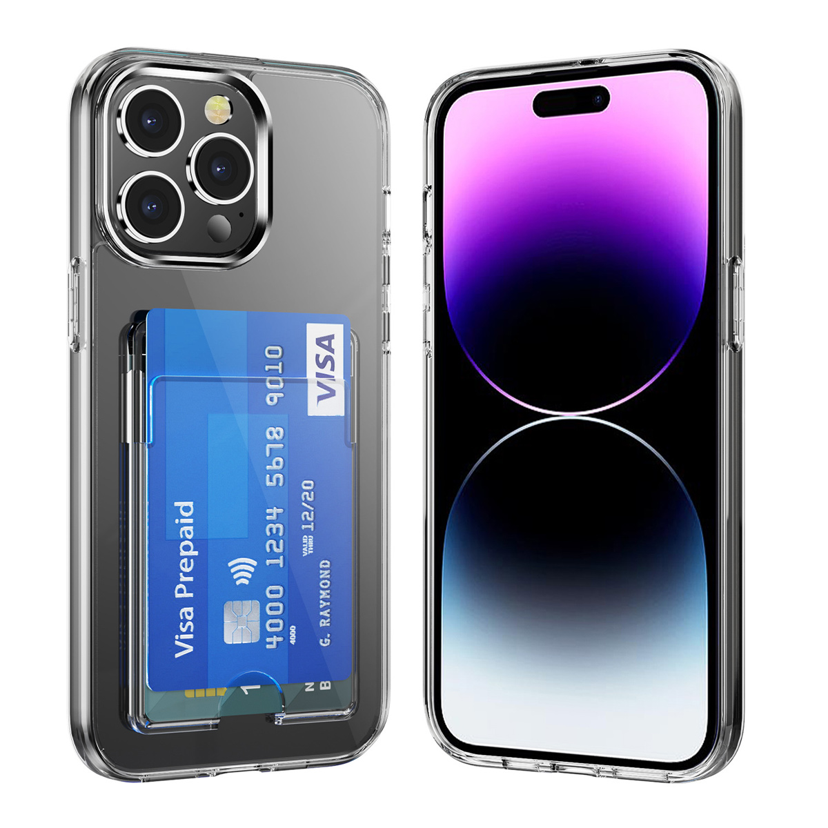 Kompatibel Mit Iphone 14 Handyhülle Mit Kartenhalter Aus Tpu - Transparent - Kompatibel Mit Iphone 14 Handyhülle Mit Kartenhalter Aus Tpu - Transparent