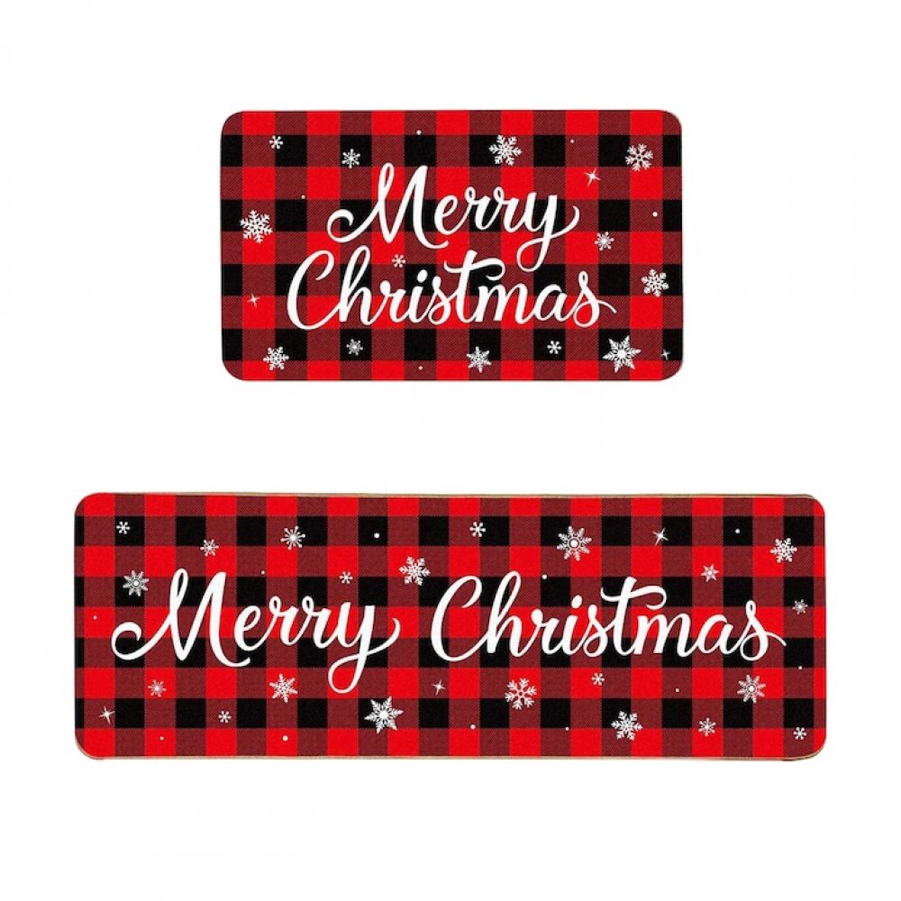 2er-set Küchenmatten, Weihnachtsmotiv, Rot - 2er-set Küchenmatten, Weihnachtsmotiv, Rot