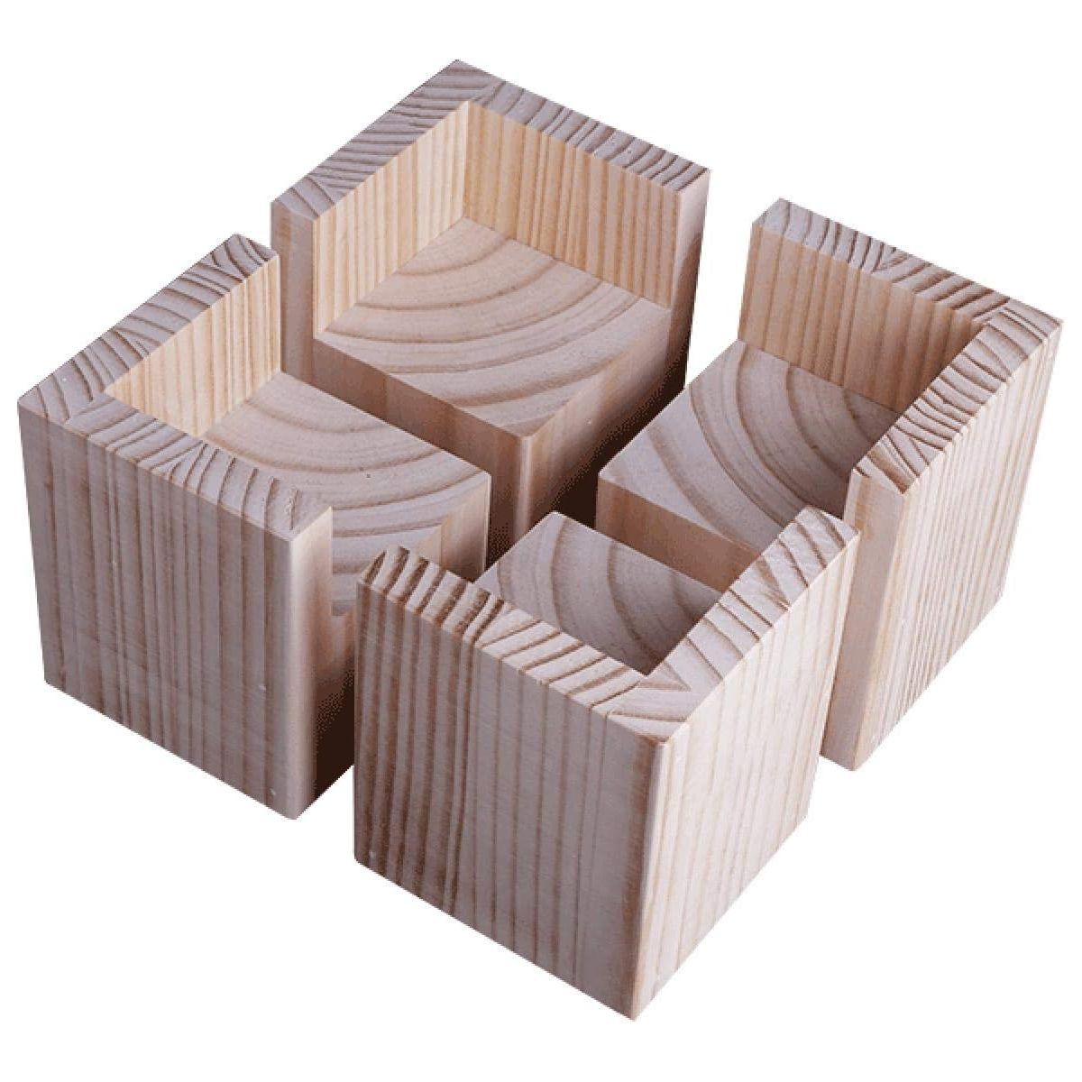 Set Mit 4 Bettfüßen, Möbelheber Aus Holz Für Schwere Möbel - Set Mit 4 Bettfüßen, Möbelheber Aus Holz Für Schwere Möbel
