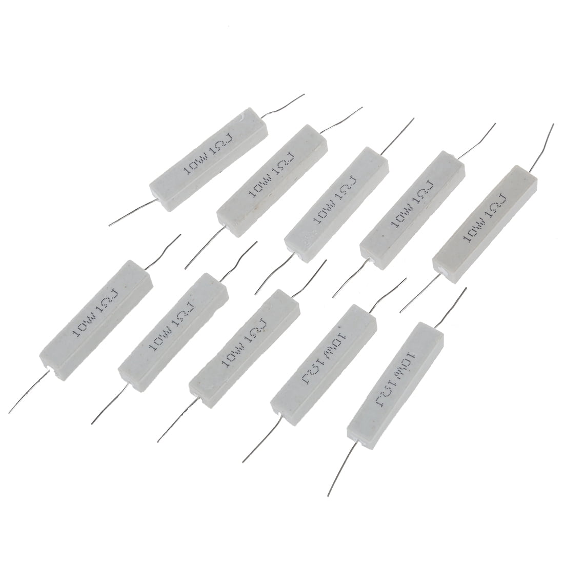 10 Stück Drahtgewickelte Keramik-zementwiderstände 1 Ohm 5% 10w Watt - 10 Stück Drahtgewickelte Keramik-zementwiderstände 1 Ohm 5% 10w Watt