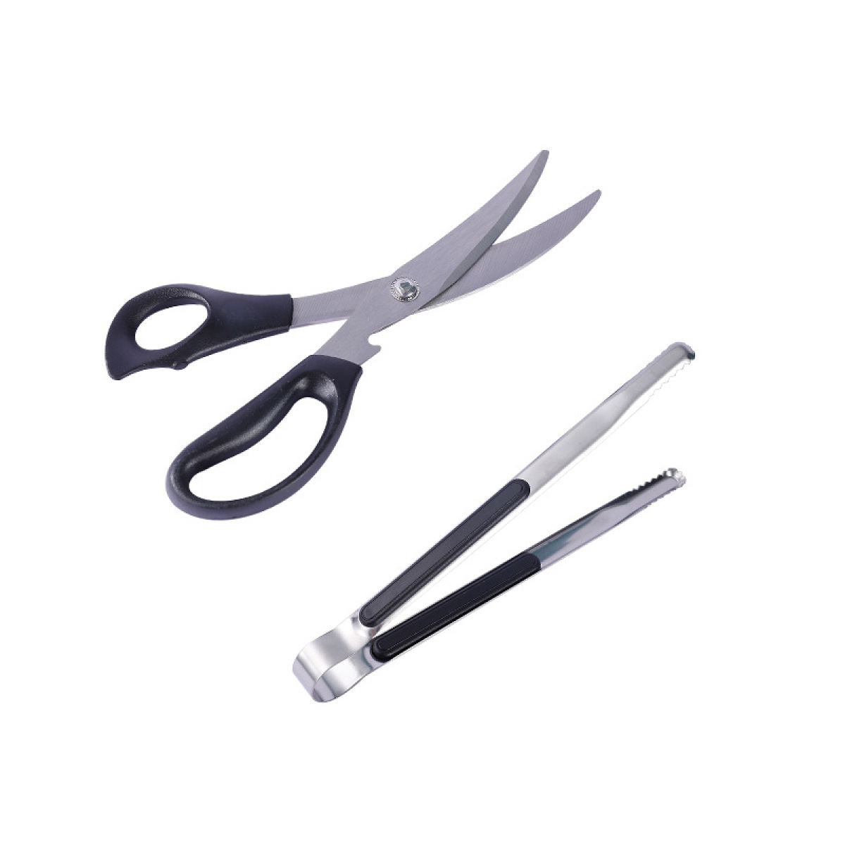 Schwarzes Grillzangen-set, Schere, Clip-set, Pizzaschere - Schwarzes Grillzangen-set, Schere, Clip-set, Pizzaschere