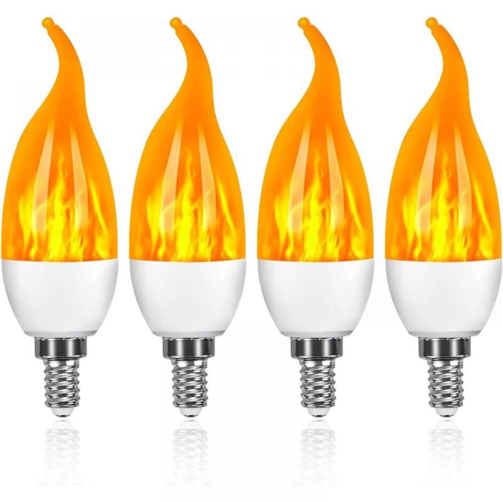 4 Stück – Kerzenflammen-glühbirne Zum Herausziehen Für Stimmungsvolle Dekoration – E14-glühbirne Mit Herausziehbarer Flamme Und Warmweißem Licht