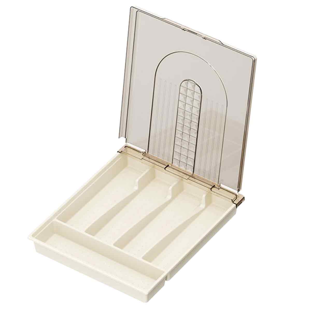 Weihnachts-ausverkauf: Besteckkasten Mit Deckel, Aufbewahrungsbox Für Tischtabletts, Unterteiltes Grünes Design