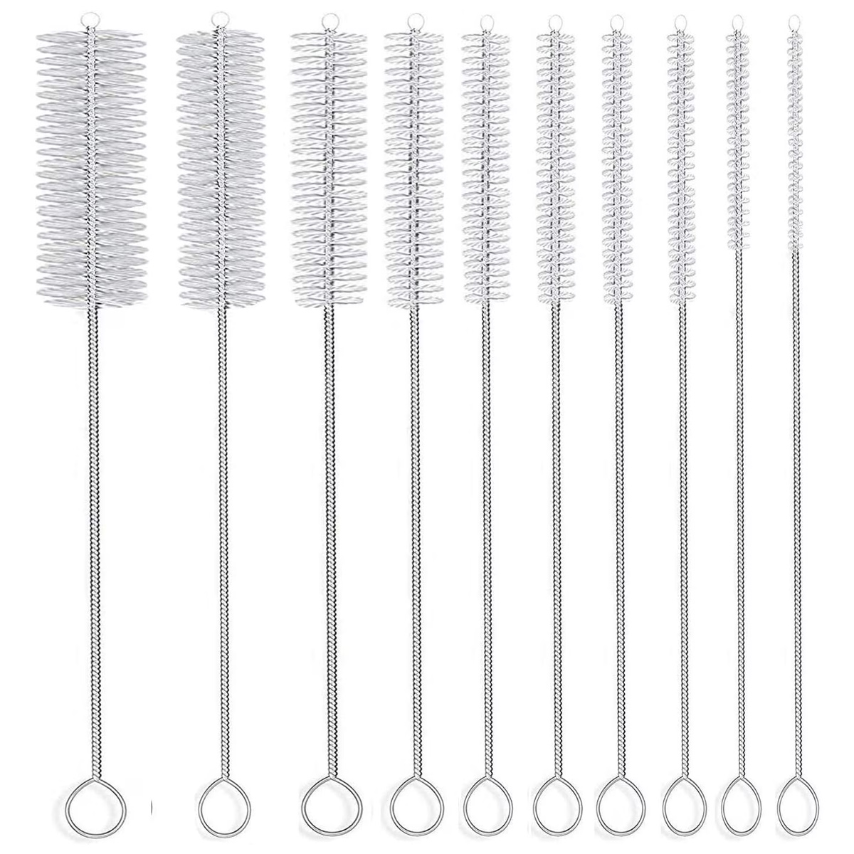 Strohhalm-pfeifenreiniger-set, Kleine Reinigungsbürsten Für Enge Stellen, Reagenzglas-bürstenset, Edelstahl-strohhalm-reinigungsbürstenset, Weiß