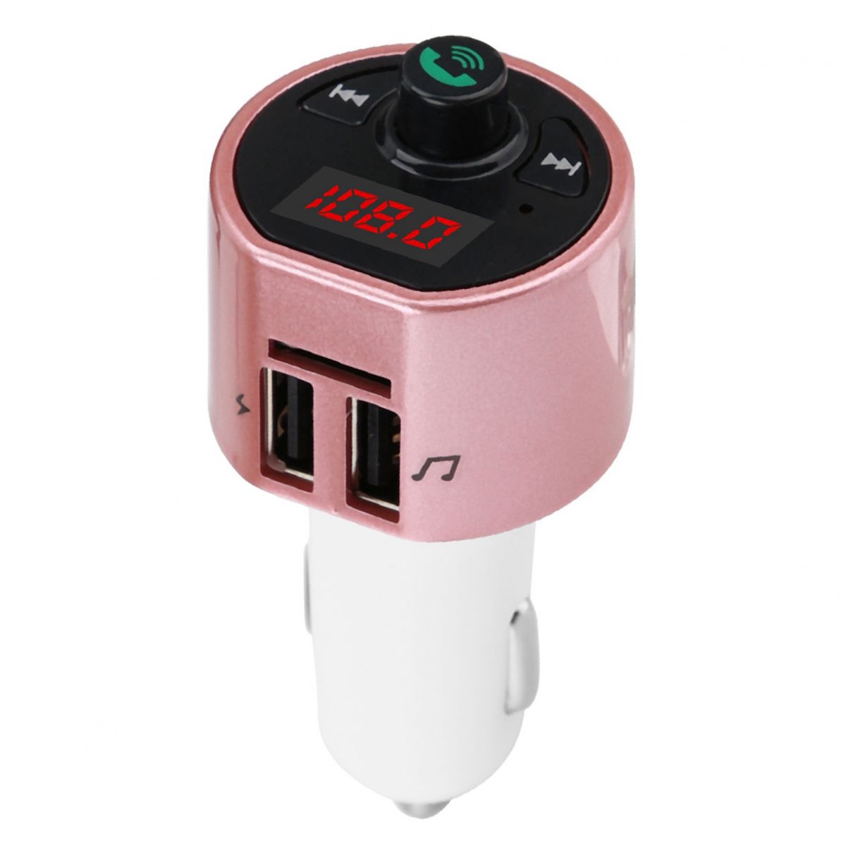 Kabelloser Bluetooth-audio-transmitter Fürs Auto, Fm-radio-adapter, Dual-usb-ladegerät, Mp3-player (schwarz)