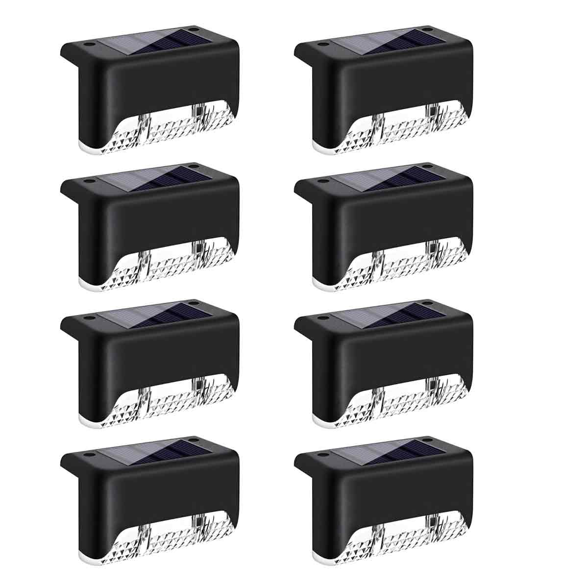Wasserdichte Solar-led-terrassenleuchte, Außenbereich, Schwarz, 8 Stück - Wasserdichte Solar-led-terrassenleuchte, Außenbereich, Schwarz, 8 Stück