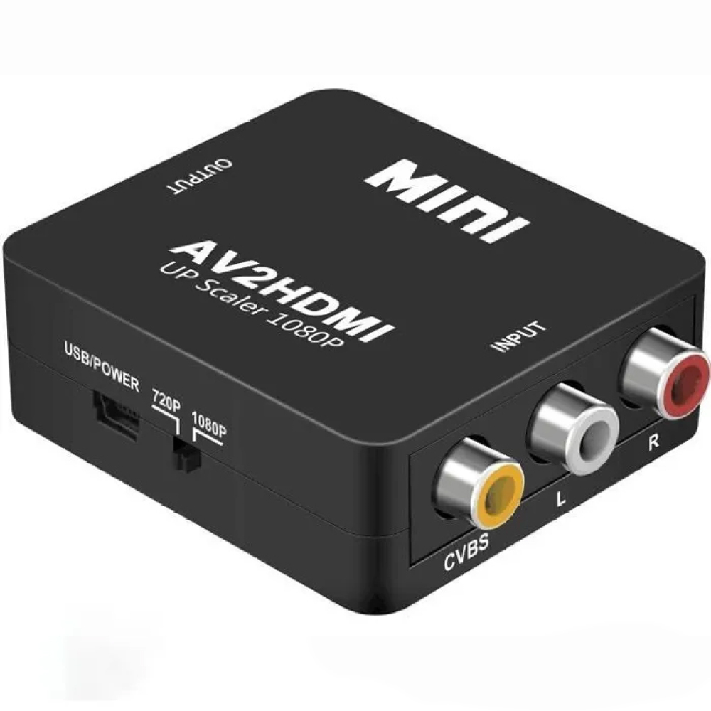 Rca-zu-hdmi-adapter – Mini-av – 1080p – Kompatibel Mit Ps2 Und Wii – Schwarz
