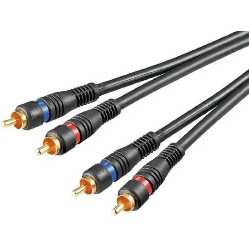 3 M Schwarzes Rcax2-goldkabel – Rca-stecker – Doppelte Abschirmung - 3 M Schwarzes Rcax2-goldkabel – Rca-stecker – Doppelte Abschirmung