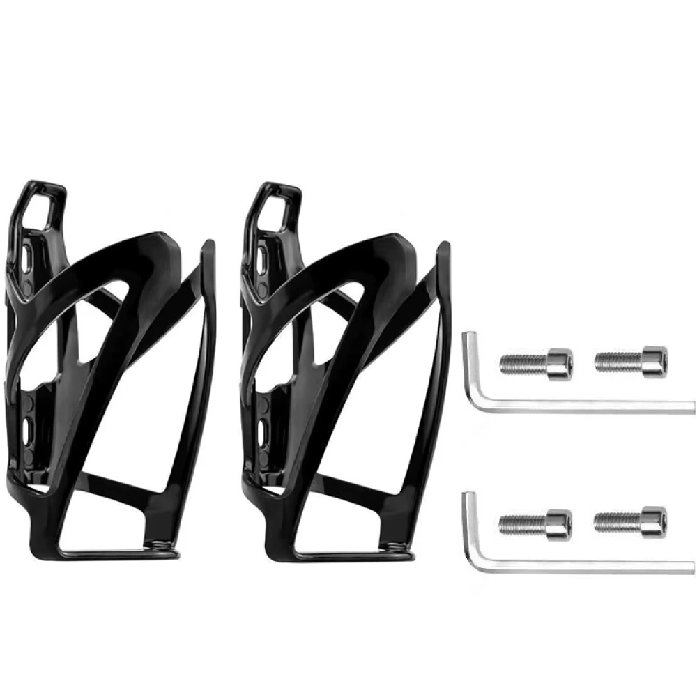 Packung Mit 2 Porte-gourdes Vélo Polycarbonate – Léger, Universel Und Robuste – Schwarz – Hydratation Sécurisée