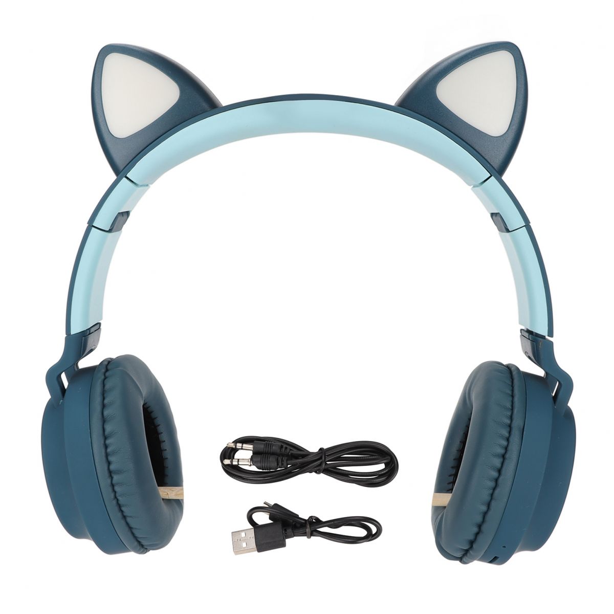 Gaming-kopfhörer Mit Katzenohren, Tiefem Bass, Led-beleuchtung, Faltbar, Niedliches Katzenohr-headset Mit Weichen Ohrmuscheln, Pink