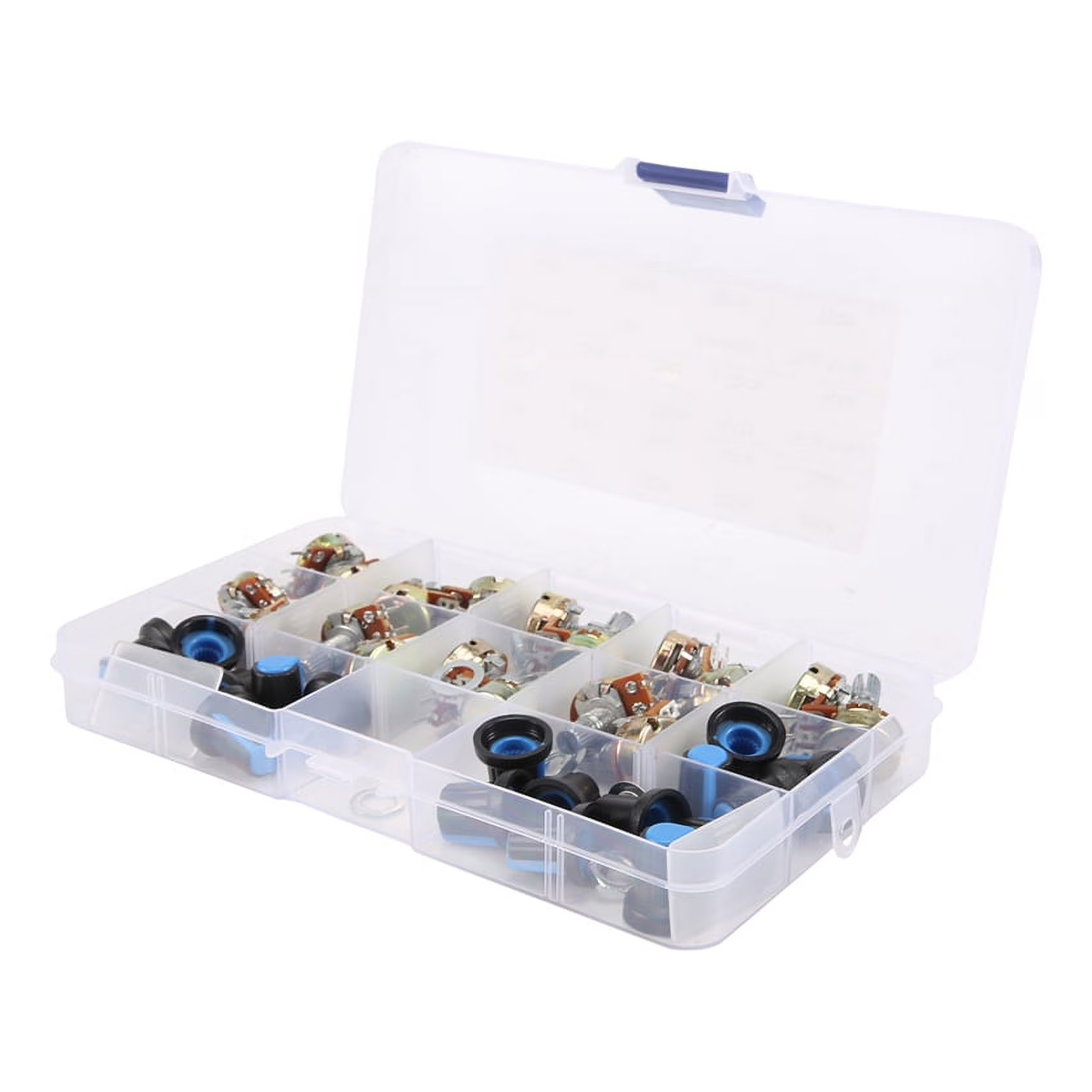 18-teiliges Set Wh148 Einzelpotentiometer B1k/5k/10k/20k/50k/100k/500k/1m Mit Knöpfen, Einzelpotentiometer-satz, Wellenmuttern