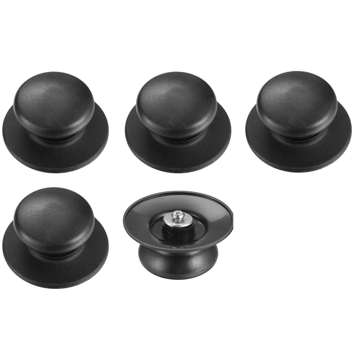 5 Robuste Deckelknöpfe Aus Schwarzem Edelstahl, Universell Für Die Küche Geeignet