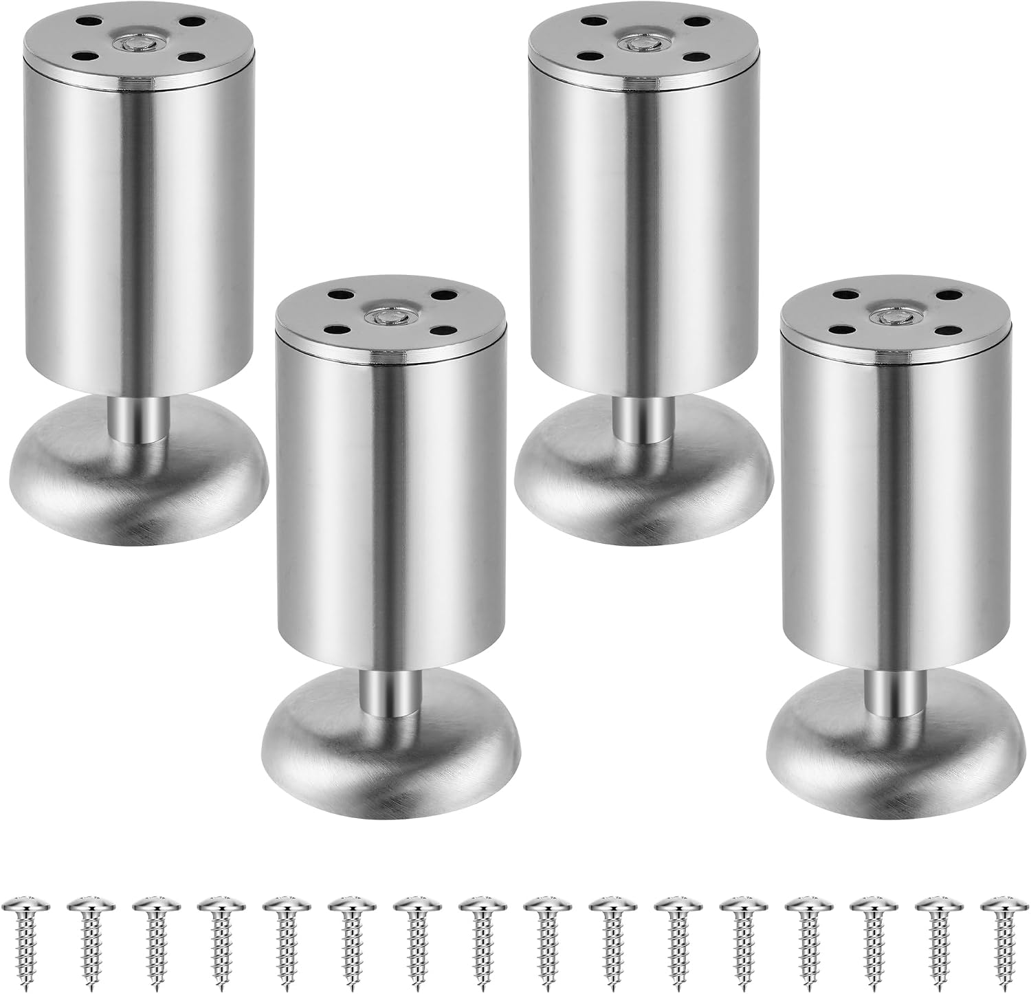 Ein Set Aus 4 Verstellbaren Füßen Aus Edelstahl Für Möbel, Tische, Tv-ständer, Couchtische, Verstellbare Füße (metallfarbe, 10 Cm).
