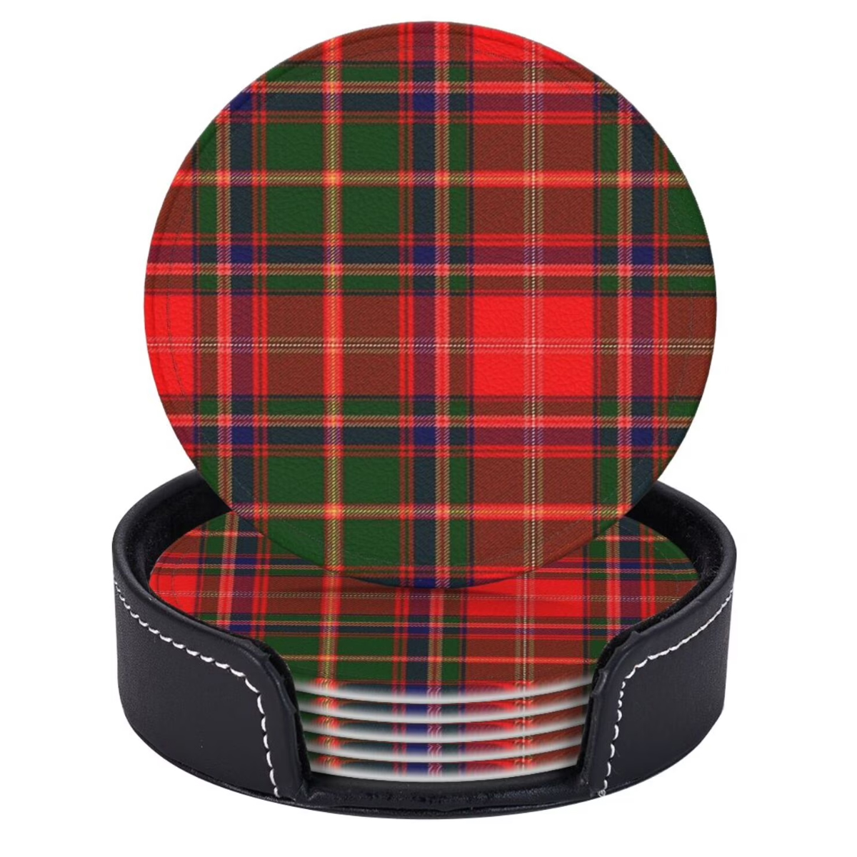 6 Lederuntersetzer, Clan Somerville Tartan-untersetzer Für Getränke, Tassenmatten, Einzugsgeschenk, Ideal Für Die Heimdekoration