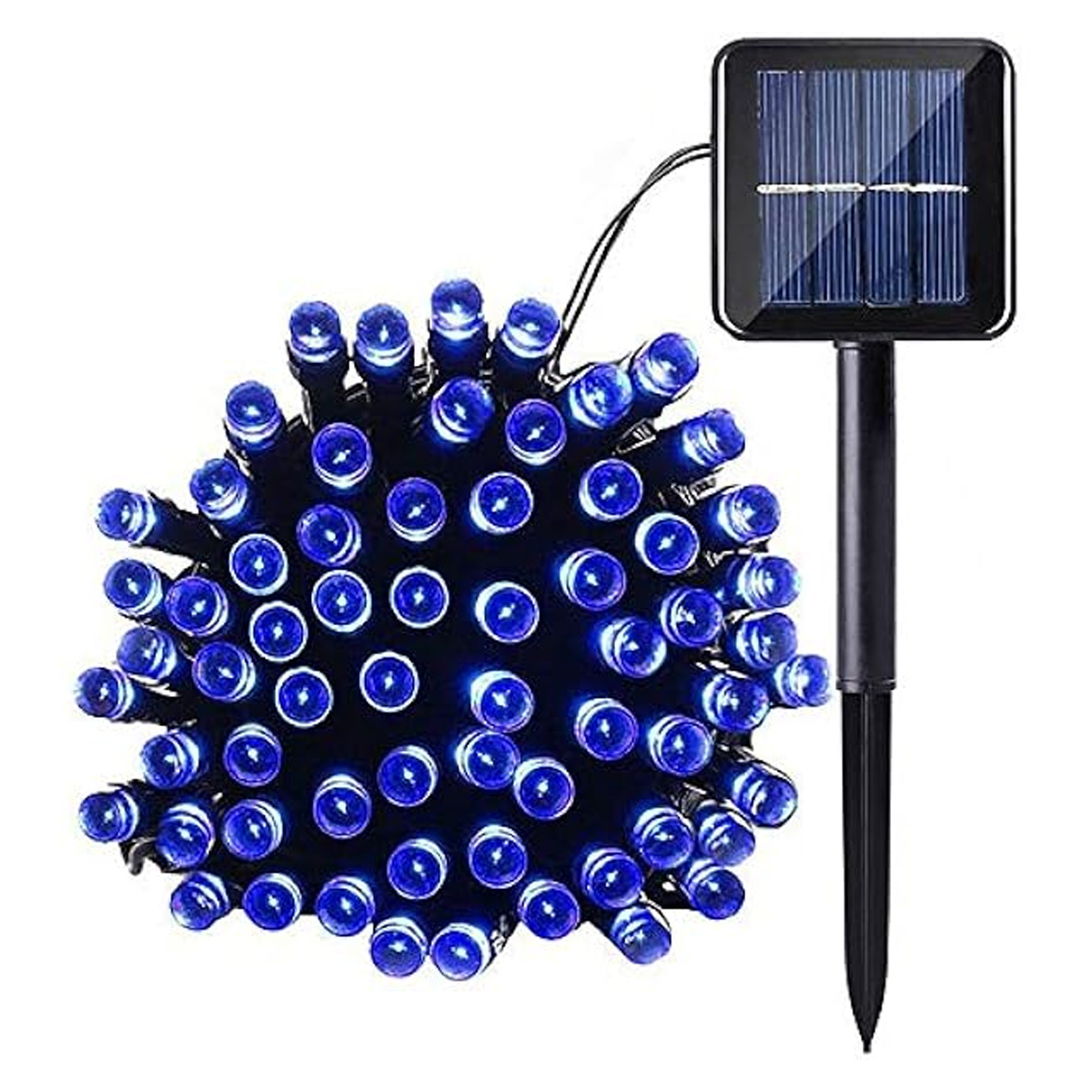 7 M Lange Solar-lichterkette Mit 50 Leds Für Den Außenbereich, Wasserdicht, 8 Modi, Blaues Licht, Lichterkette Für Garten, Terrasse, Balkon, Fenster, Zaun, Baum, Weihnachten, Hochzeit, Lichterkette, L