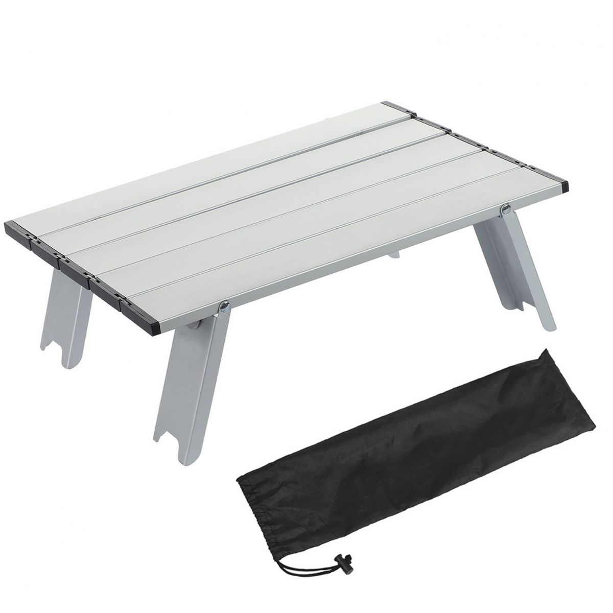 Kleiner, Klappbarer Outdoor-tisch Aus Aluminiumlegierung, Tragbarer Camping- Und Picknicktisch Für Strand Und Picknick, Silber