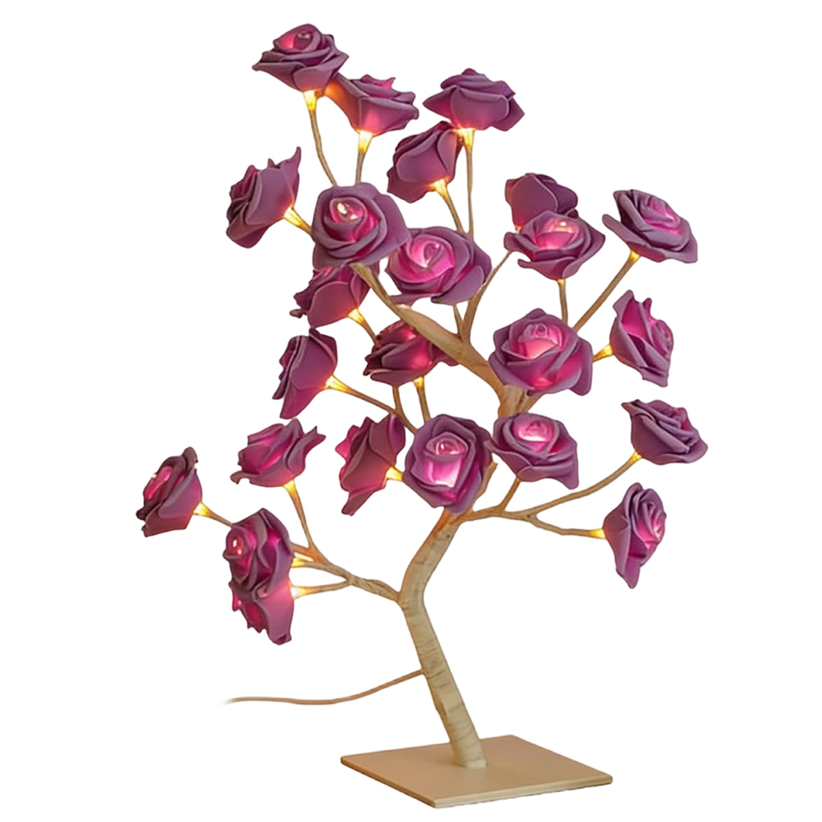 Led-tischleuchte – Ecelen – Rosa Bonsai-blume – Usb-betrieben – Weihnachtsdeko – Modernes Schlafzimmer