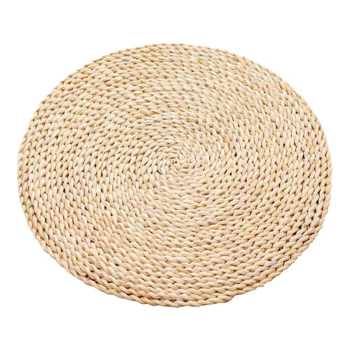 Pouf „wond“ – Geflochtene Wasserhyazinthe, 55 Cm Durchmesser – Leinen – Atmosphera Interior Design