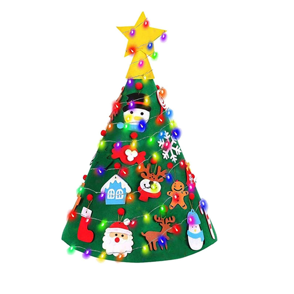Filz-weihnachtsbaum Mit Lichterkette - Weihnachtsbaum 2 - Filz-weihnachtsbaum Mit Lichterkette - Weihnachtsbaum 2