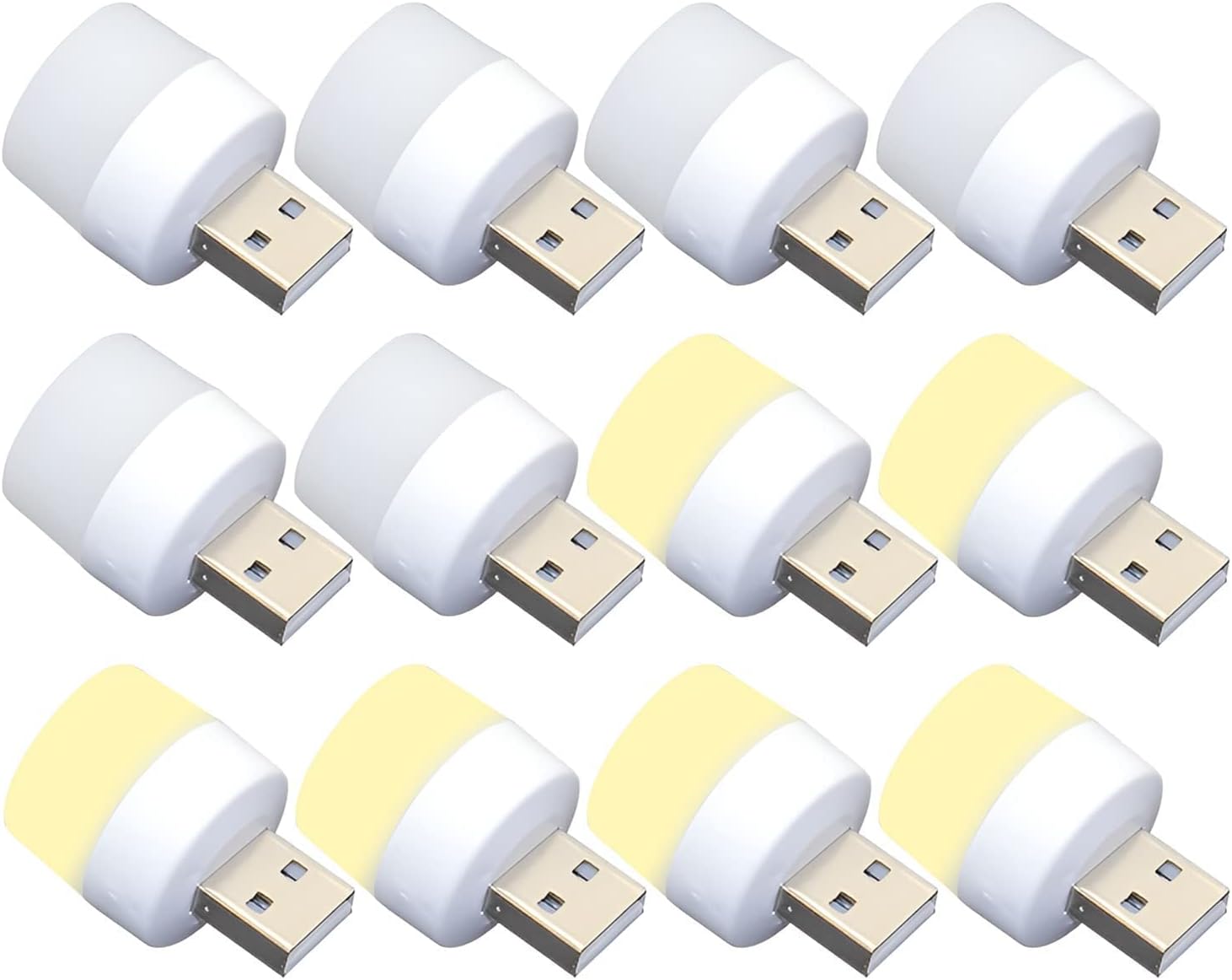 Tragbare Usb-mini-nachtlichter – 12 Stück (6 Weiße, 6 Warmweiße) – 1 W - Tragbare Usb-mini-nachtlichter – 12 Stück (6 Weiße, 6 Warmweiße) – 1 W