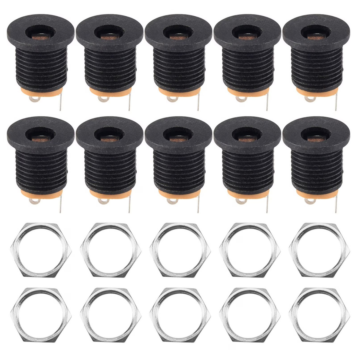 10 Stück 3-polige Lötbuchsen 2,1 Mm X 5,5 Mm (dc-buchse) - 10 Stück 3-polige Lötbuchsen 2,1 Mm X 5,5 Mm (dc-buchse)