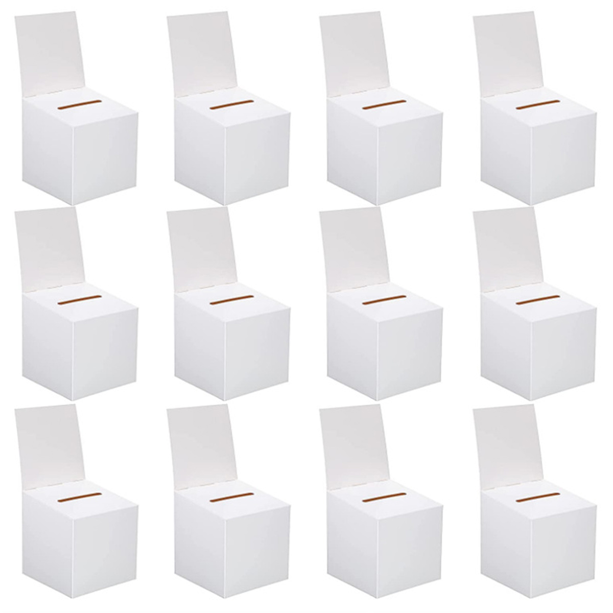 24er-packung Wahlurnen Aus Pappe Mit Einwurfschlitzen, 15,2 X 15,2 X 15,2 Cm, Spendenboxen Für Fundraising-aktionen, Sammelkarten Und Abstimmungen