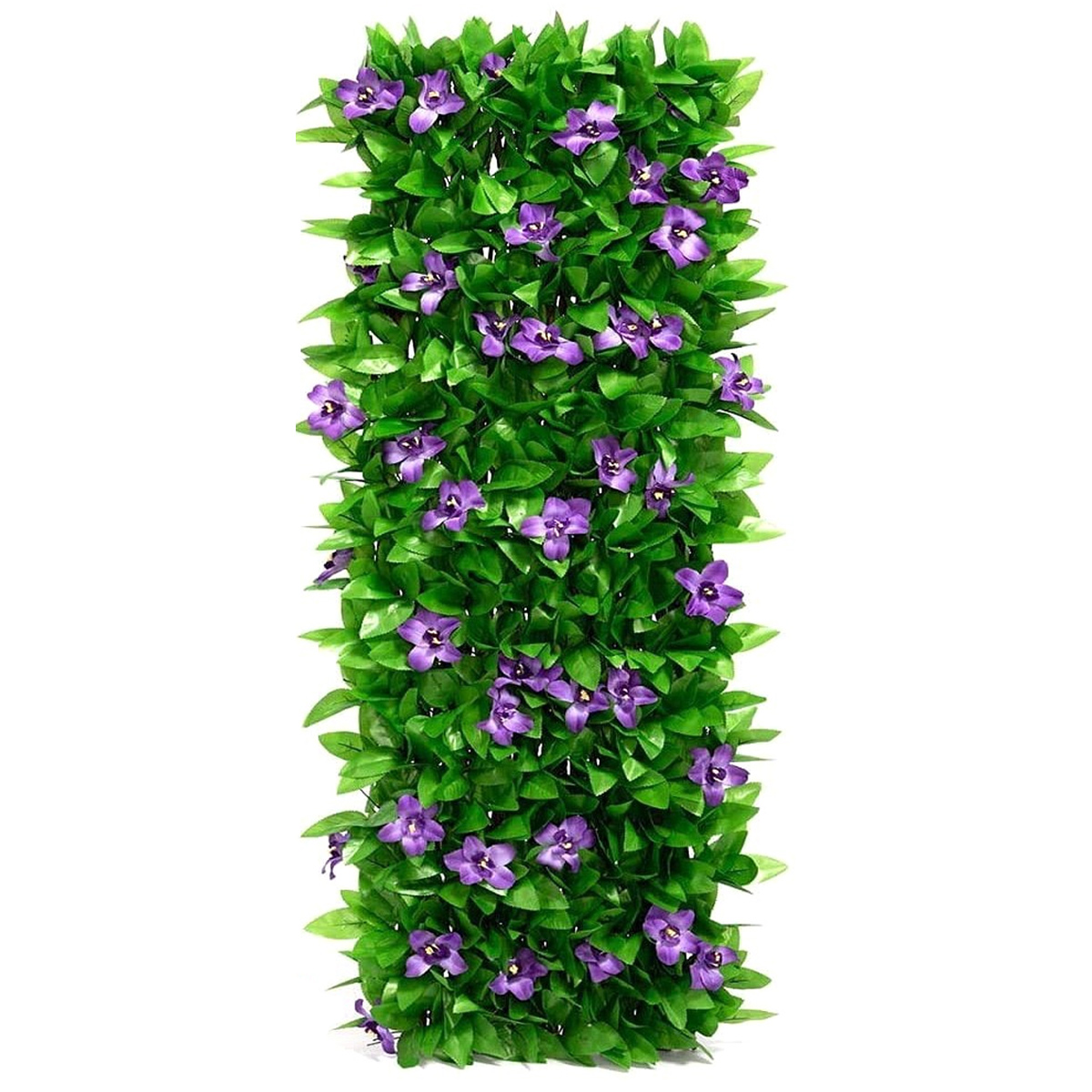Künstliche Hecke Mit Blumen (1 Stück), Ausziehbarer Sichtschutzzaun, Rankgitter Mit Blättern, Gartenzaun