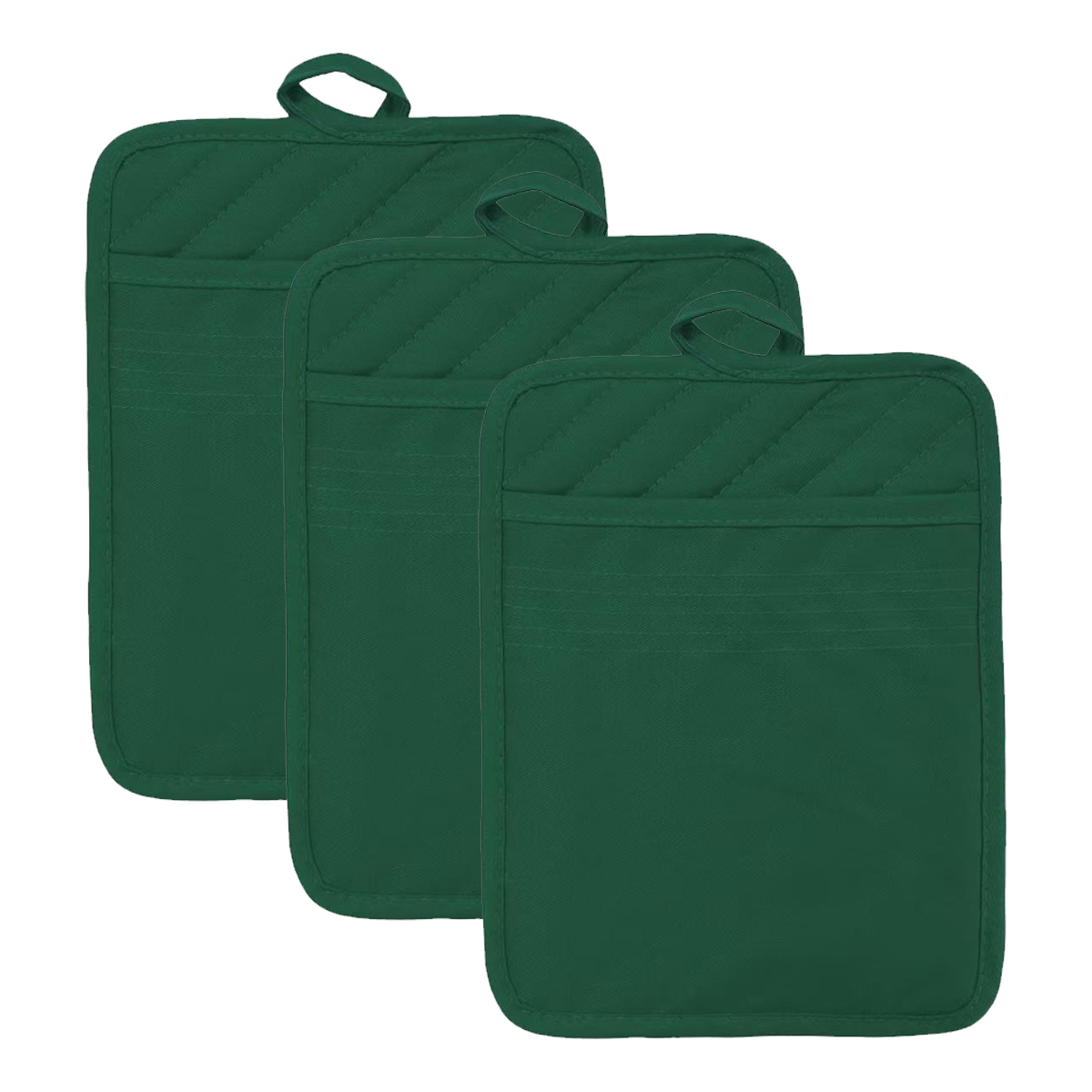 3er-set Hitzebeständige Topflappen Aus Baumwolle Für Die Küche, Mit Tasche, 18 X 23 Cm