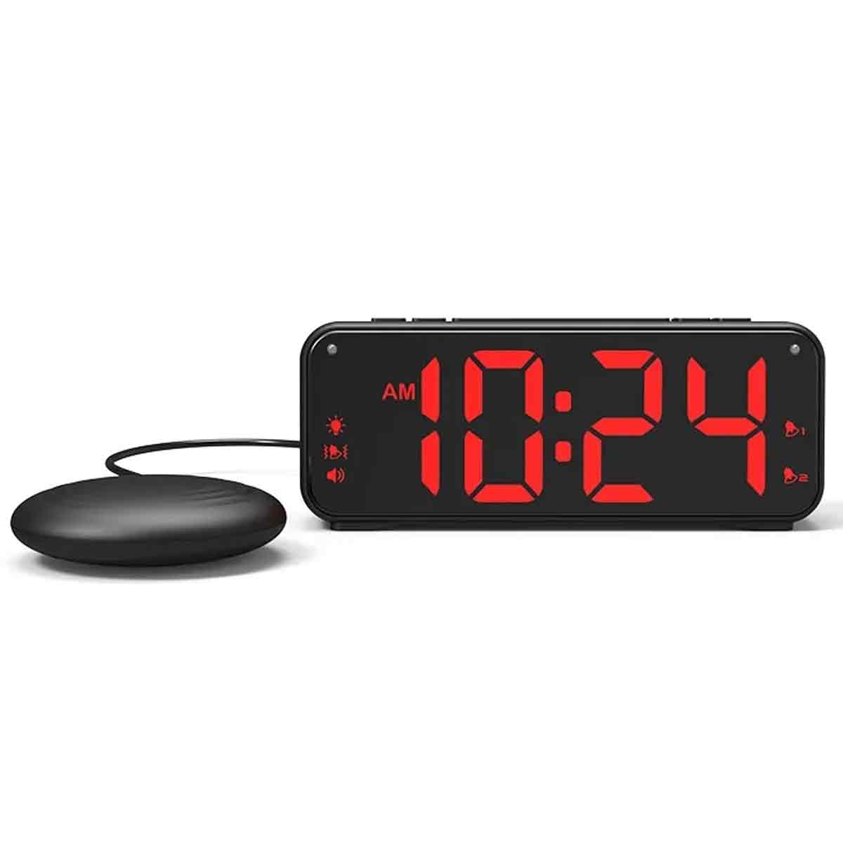 Lauter Wecker Für Tiefschläfer, Doppelwecker Mit Vibrationsfunktion Fürs Schlafzimmer, 6,5-zoll-bildschirm
