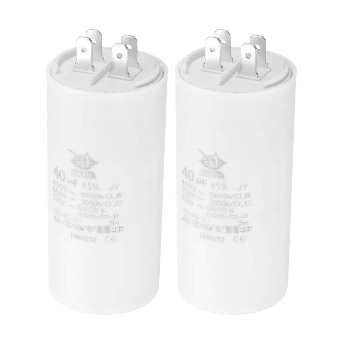 Cbb60 40µf Ac 450v 4-poliger 50/60hz Doppel-einsteckkondensator Für Klimaanlagen, Wasserpumpen, Ventilatoren Und Sternmotoren, 95x45 Mm