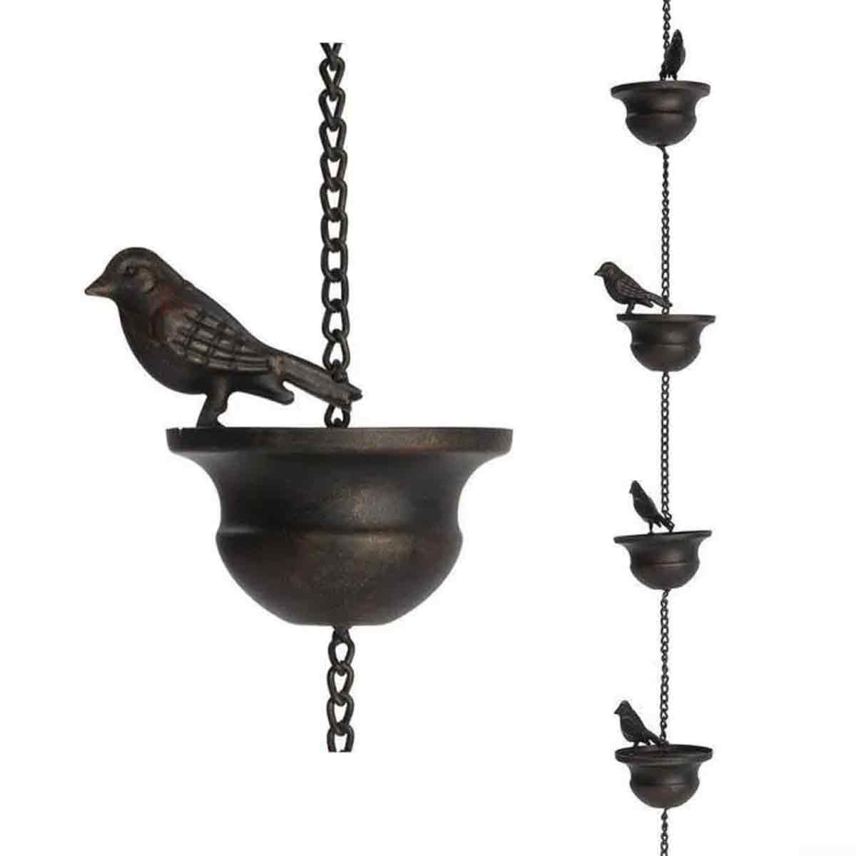 Regenkette Für Dachrinnen, 2,4 M Lange Metall-regenkette, Dachrinnenkette, Garten-regenfänger, Für Die Gartendekoration Im Freien