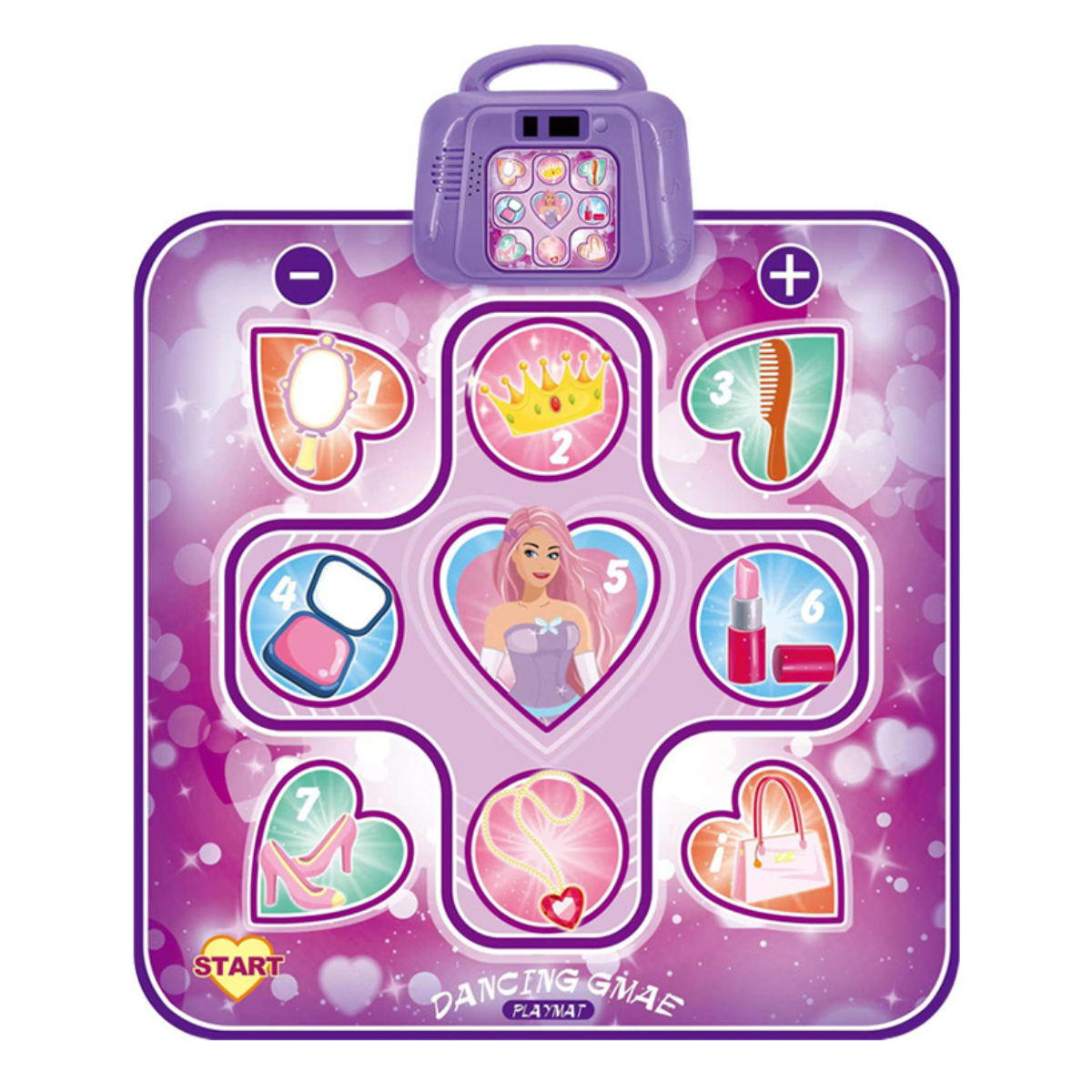 Tanzmatte Für Mädchen Von 3-14 Jahren, Touch-spielmatte Mit Led-display, Musik-tanzmatte, Rosa-lila Weihnachtsgeschenk