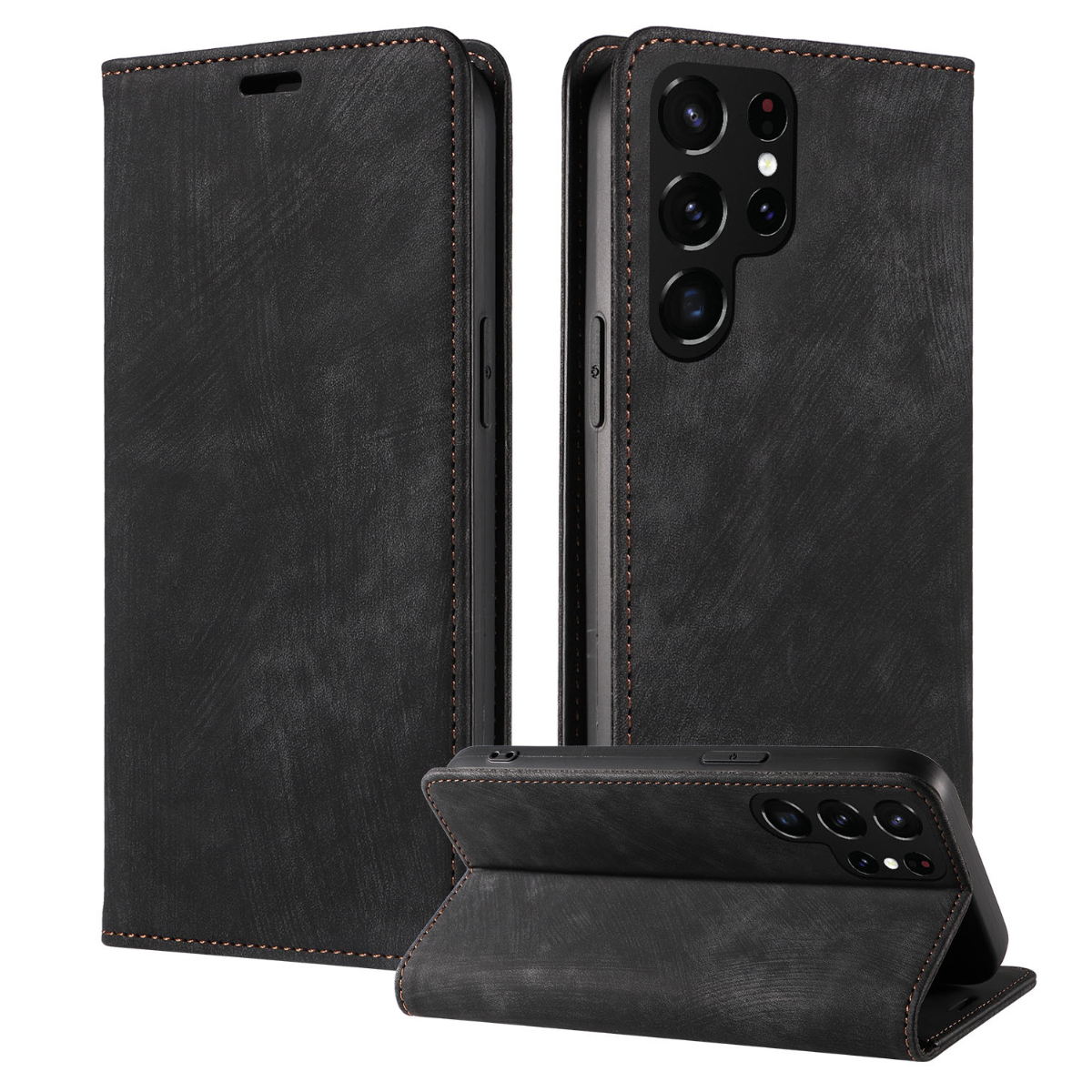 Schutzhülle Für Samsung Galaxy S22 5g, Flip-wallet-hülle Aus Pu-leder Mit Kartenfach