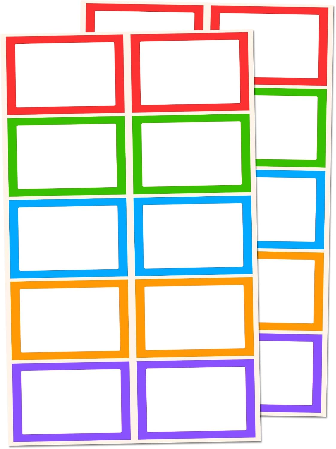 250 Stück – Etiketten – 75 X 50 Mm – 5 Farben – Zum Organisieren, Beschriften Und Benennen