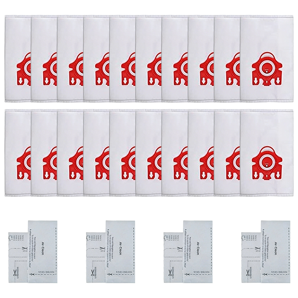 Packung Mit 20 Fjm 3d Ersatzstaubbeuteln, Passend Für Miele S200, S300, S600, S4, S6 Compact, C2, C1 Serie Bodenstaubsauger