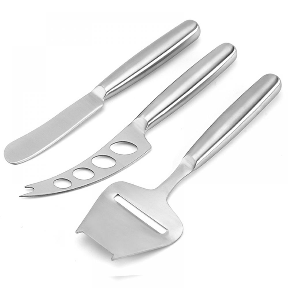 Käsereibe, Buttermesser Und Käsehobel Aus Edelstahl Für Den Heimgebrauch In Küche Und Esszimmer. 3-teiliges Käsemesserset.