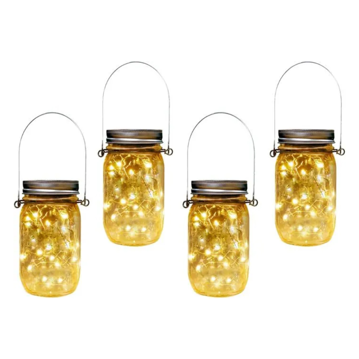 Solar-gartenleuchten Für Den Außenbereich, 4er-set Solar-gartenlaternen Mit 20 Leds, Wasserdichtes Glas Für Den Außenbereich - Gartendekoration -