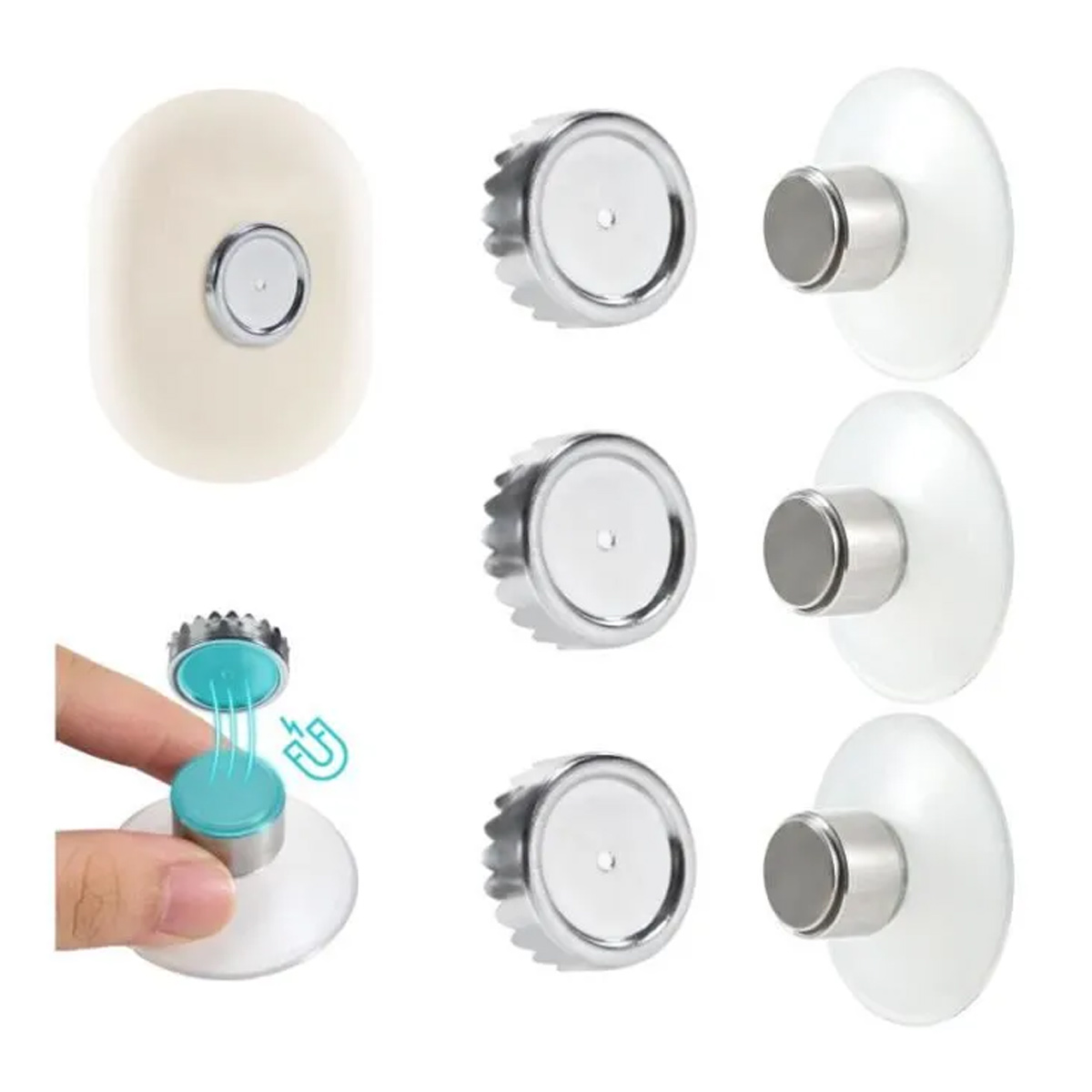 3er-set Magnetische Seifenschalen, Kein Bohren Erforderlich, Seifenhalter Mit Saugnapf, Einfaches Design Und Starke Haftung, Magnetischer Seifenhalter