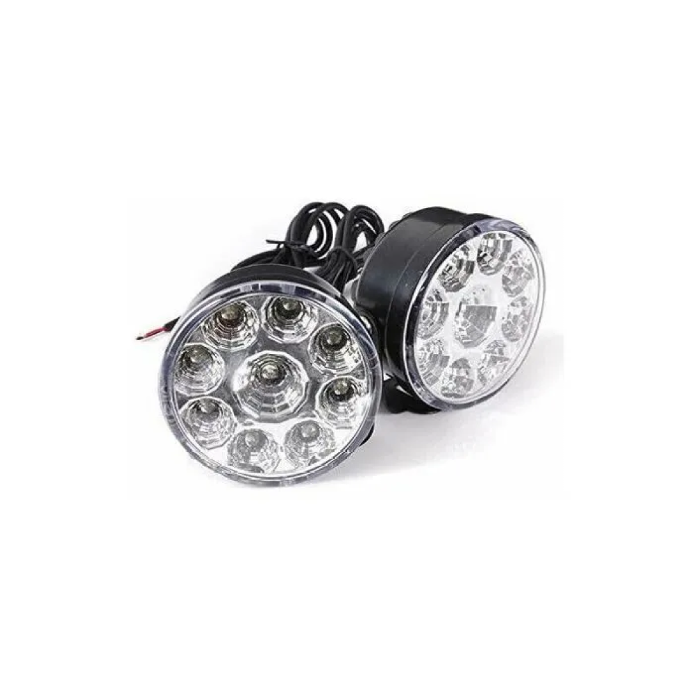 Universelle Runde Nebelscheinwerfer, 9 Leds (weißes Licht), 12 V, 4,5 W, Auto-nebelscheinwerfer, 2er-pack