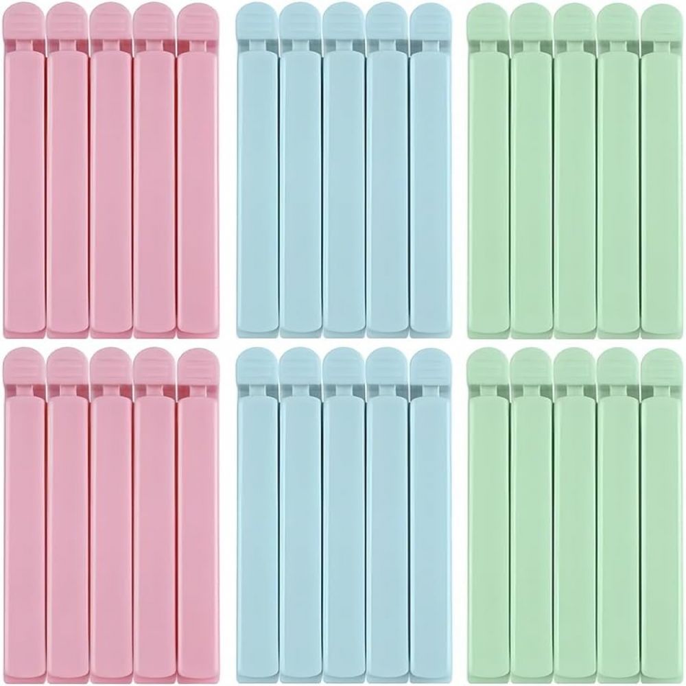 30 Stück – Lebensmittelclips – Verschlussclips – 15 Cm – Farbig – Kunststoff