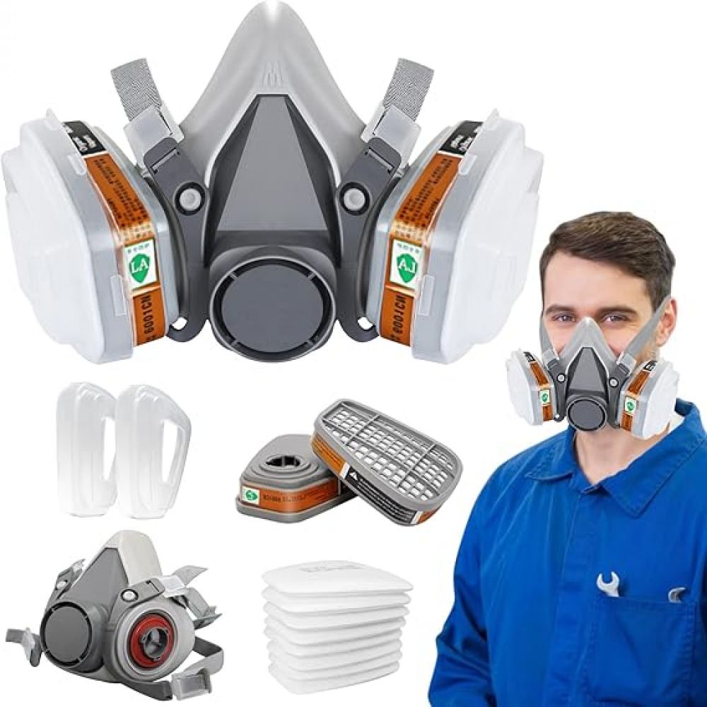 Gasmaske - Gasmaske + 10 Wattepads + Große Schutzbrille - Gasmaske - Gasmaske + 10 Wattepads + Große Schutzbrille