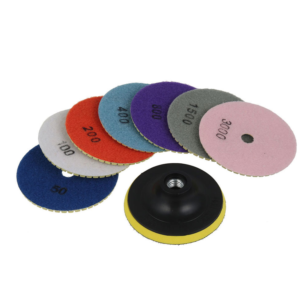 4-zoll-diamantpolierpads – 11-teiliges Set + Verbindungsstange - 4-zoll-diamantpolierpads – 11-teiliges Set + Verbindungsstange