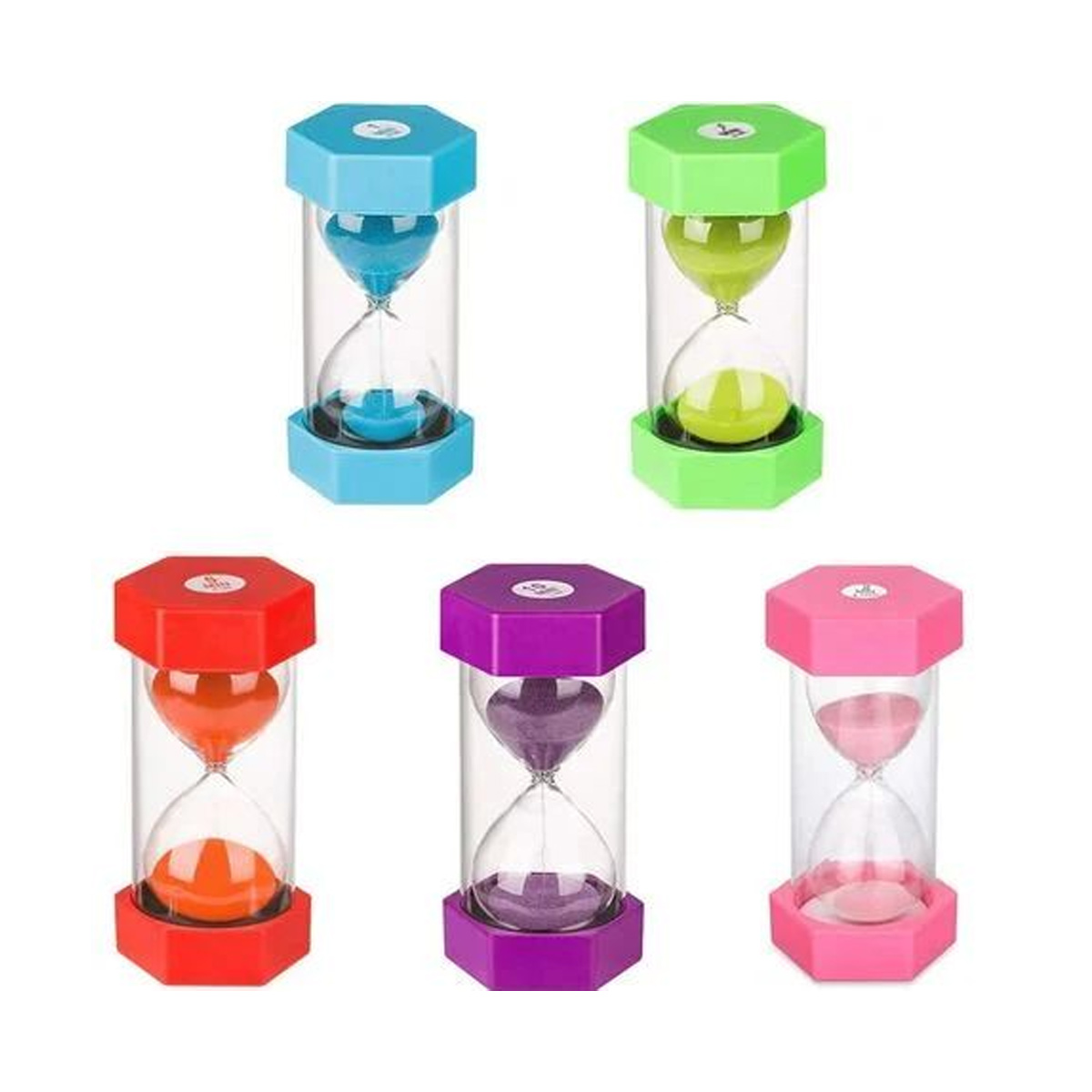 Sandstein-timer Für Kinder, Sandstein-set, Bunte Sandstein-küchenuhr, Zeitmanagement Für 5, 10, 15, 20 Und 30 Minuten (5er-set)
