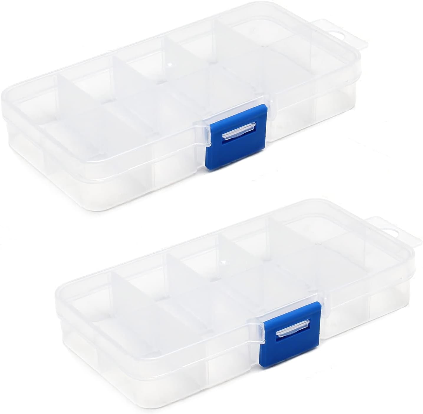 Stück – Aufbewahrungsbox – 10 Fächer – 13 X 6,5 X 2 Cm – Perlenbox – Aufbewahrungsbehälter – Sortierbox – Trennbox – Box – Feste Fächer – Für Perlen, Künstlerbedarf, Bastelmaterialien, Schmuck, Angelz