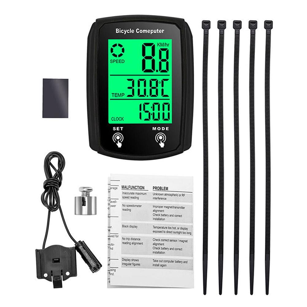Wasserdichter, Kabelgebundener Lcd-digital-fahrradcomputer Mit Geschwindigkeitsmesser Und Kilometerzähler C0 W0v1