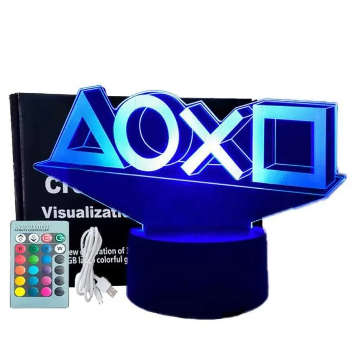 3d-gaming-lampe, 16 Dimmbare Farben, Wiederaufladbar, Deko Fürs Gamerzimmer, Geschenkidee Für Gamer-fans, Kinder Und Jungen
