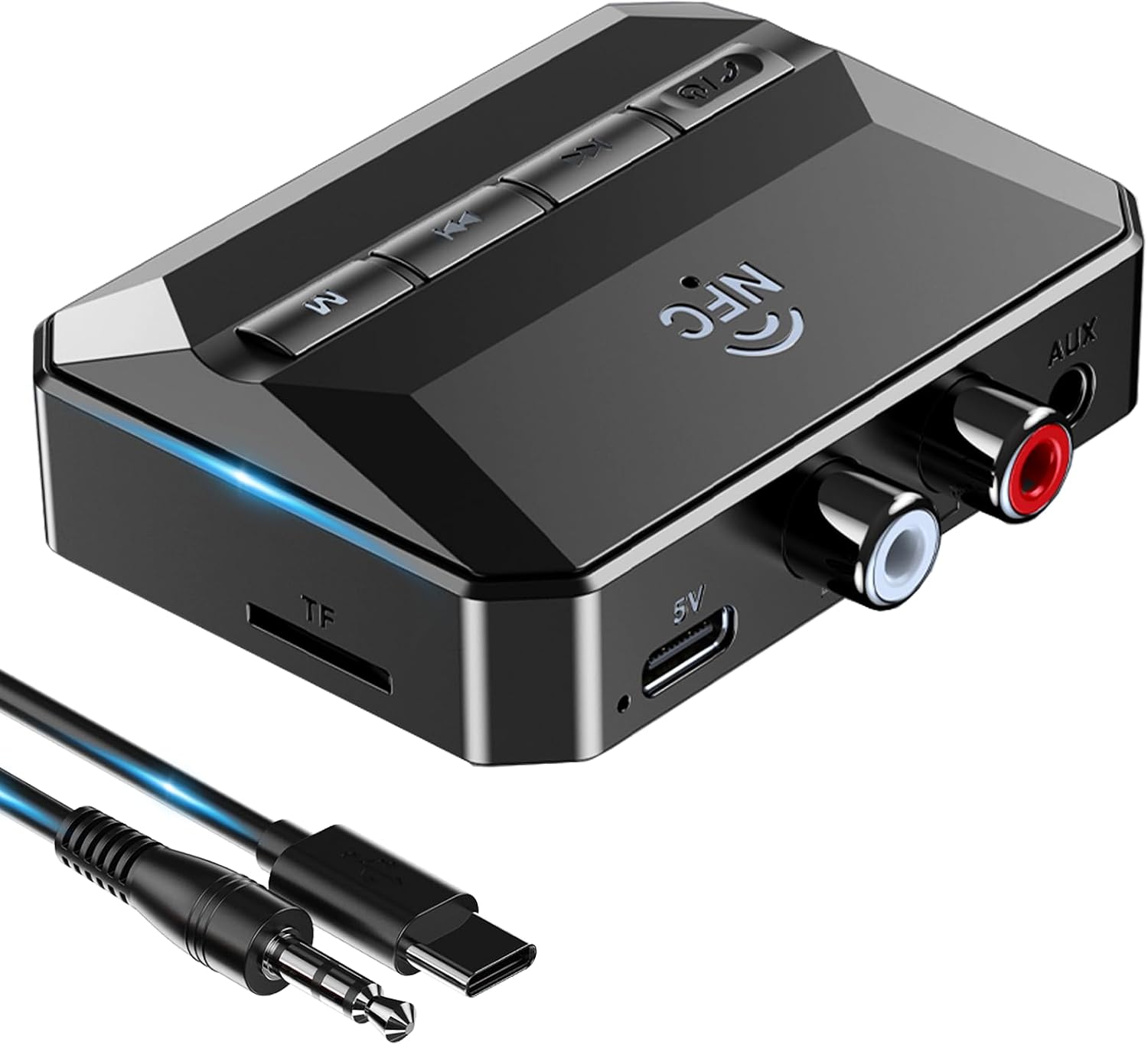 Bluetooth-rca-adapter Mit Nfc Und 3,5-mm-aux-anschluss - Bluetooth-rca-adapter Mit Nfc Und 3,5-mm-aux-anschluss