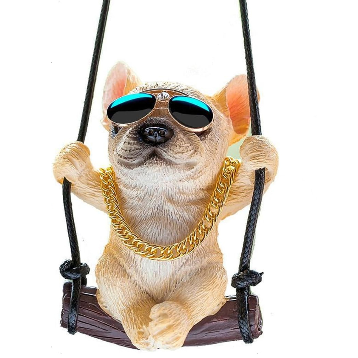 Niedlicher Bulldoggen-mops-anhänger, Auto-rückspiegel, Mehrfarbig - Niedlicher Bulldoggen-mops-anhänger, Auto-rückspiegel, Mehrfarbig