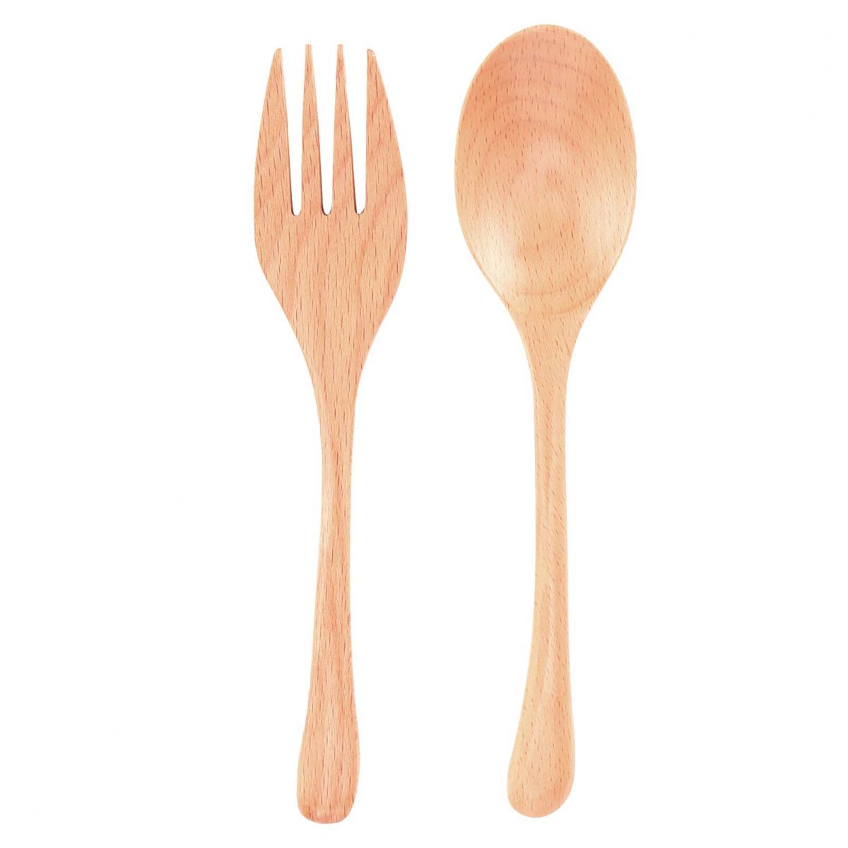 2-teiliges Set Wiederverwendbarer Holzlöffel Und -gabeln Im Japanischen Stil, Küchenutensilien Für Zuhause Und Restaurant